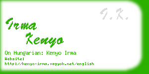 irma kenyo business card